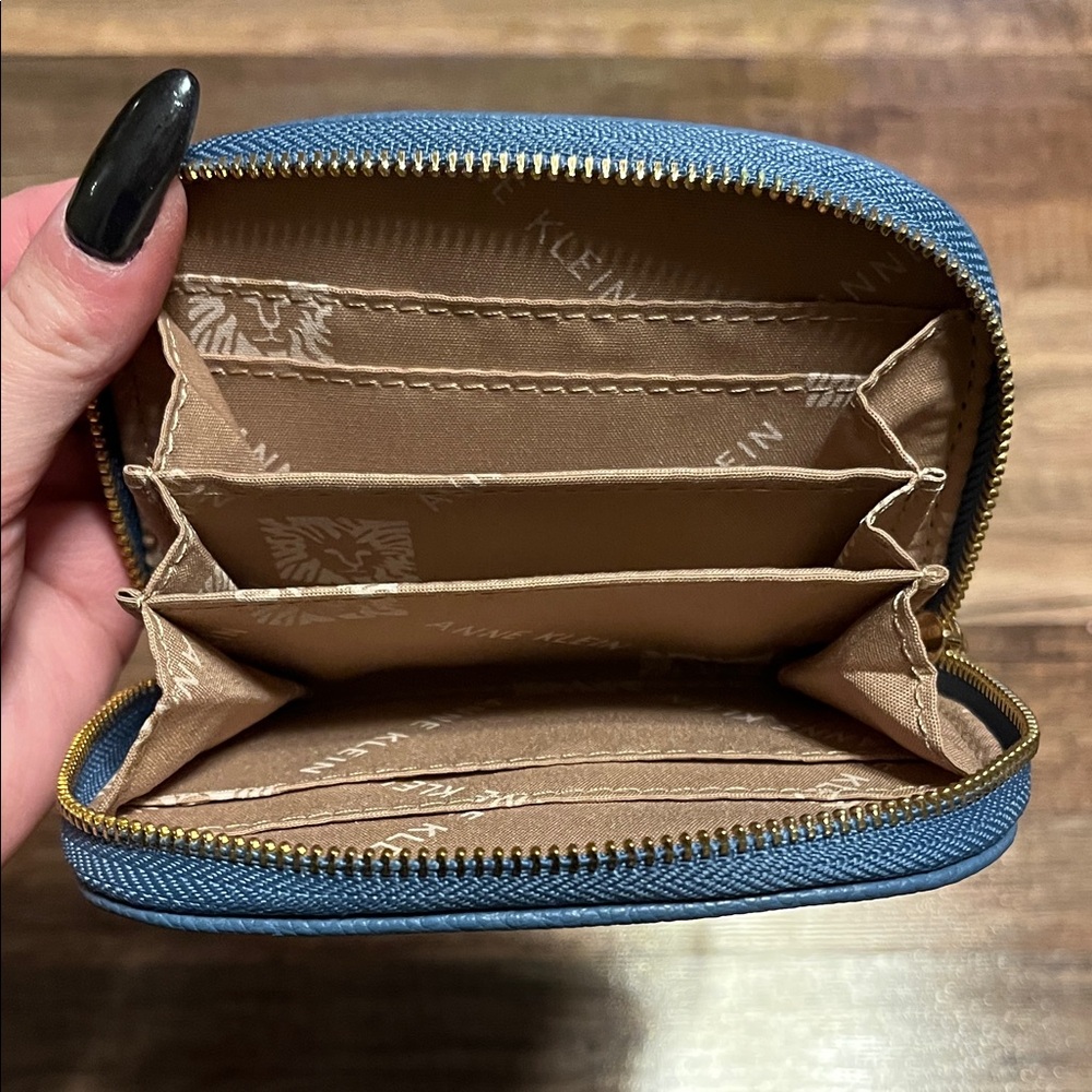 Anne Klein Navy Wallet with Gold Details - Picture 8 of 9